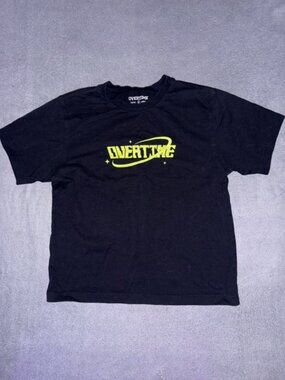 Overtime Verified Cropped T‑Shirt Women’s XL Black Graphic Tee Gravity Space